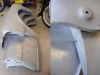 After sodablasting, the sheet metal parts were subjected to additional rust cleaning using sandblasting.